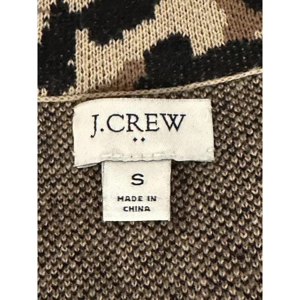 J.Crew mob wife business casual cotton leopard sweater blazer Size Small